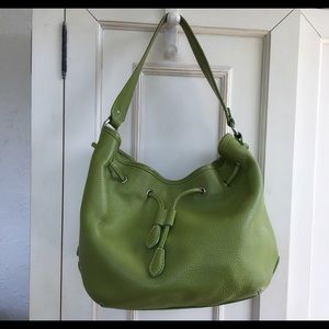 Cole Haan Lime Green Pebbled Leather Bag/Purse